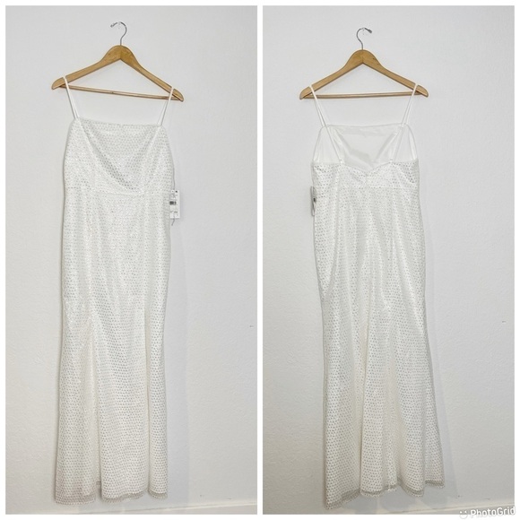 Aidan Mattox Sequined Maxi Ivory Evening Dress - Picture 2 of 8